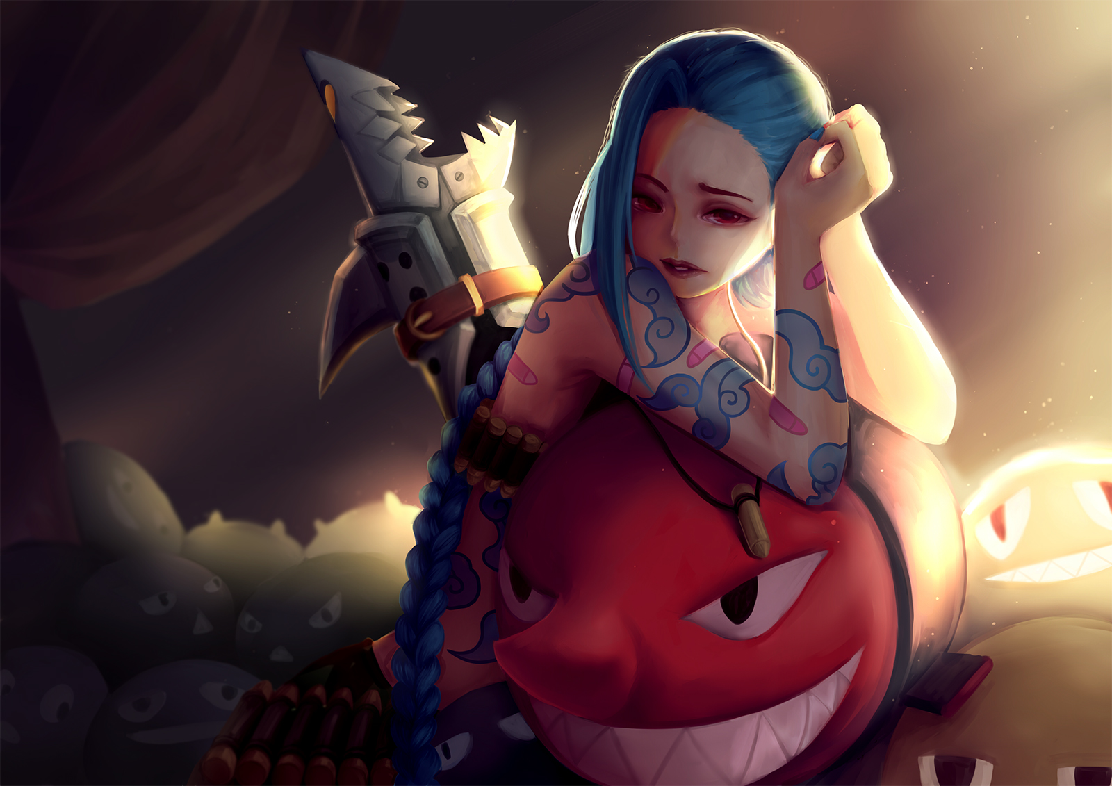 女神金克丝 【p站画师: ling】 jinx 转发注明出处