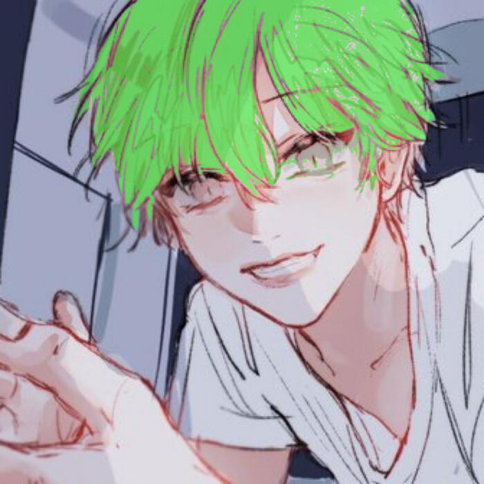 原谅色 头像 绿头发 男头