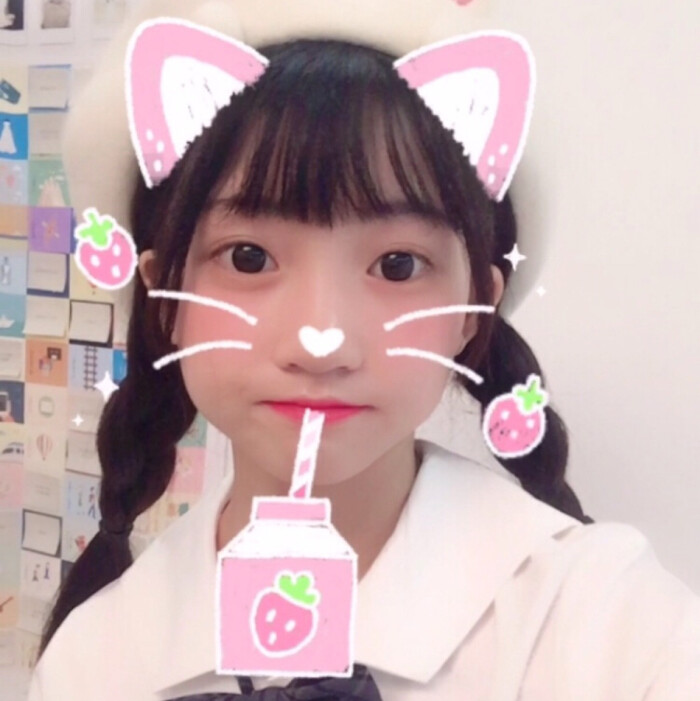 侧面 黑白 情头 女生头像 小清新 闺蜜 动漫 双人 四宫格 白边 双马尾