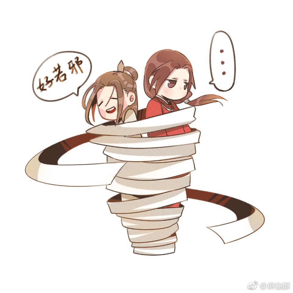 画师@麻雀酥 天官赐福 谢怜 花城 q版 萌