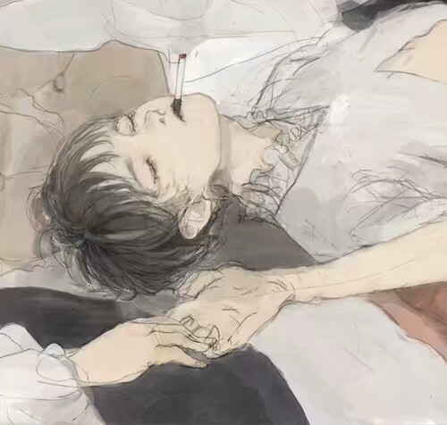 少年 白衣 颓废 吸烟者