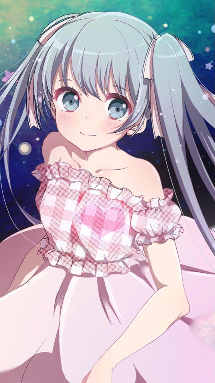 初音未来 可爱 萌妹子 微笑 脸红 亮晶晶 墙纸 卡哇伊 二次元动漫