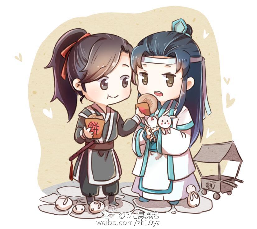 画师:ya_鼻涕泡 魔道祖师 魏无羡 蓝忘机 q版