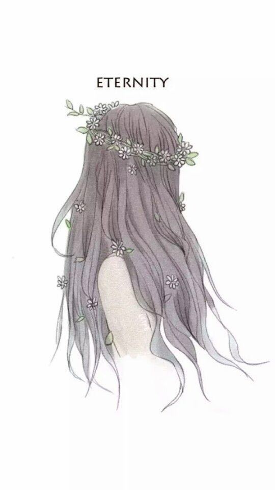背影 女手 手绘