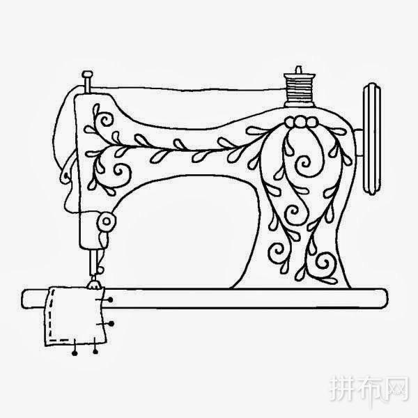 拼布网刺绣线稿(多图) 缝纫机 花式字母 人物