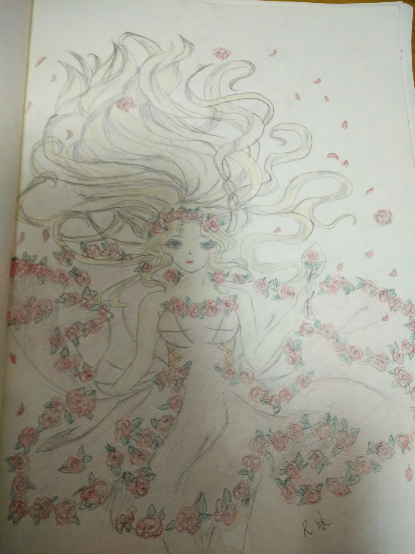 本人手绘卡通 动漫 游戏 漫画人物 同人手绘彩铅改版 玛格丽特的小迷
