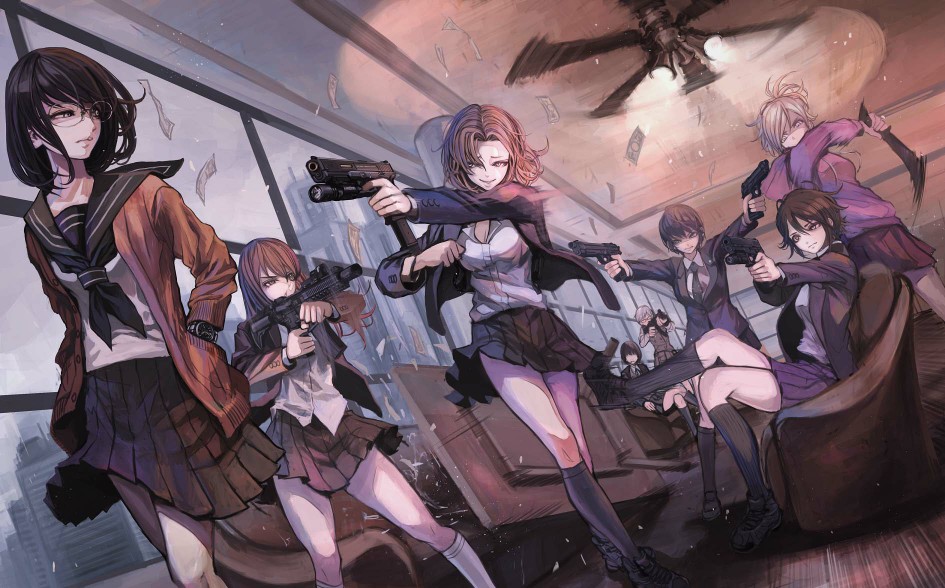 少女 二次元 插画 清新 华丽 唯美 可爱 意境 霸气 酷 武器娘 p站