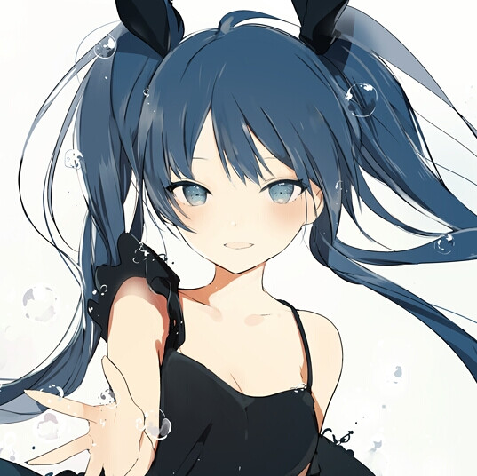 初音未来 头像 少女 二次元 双马尾 可爱