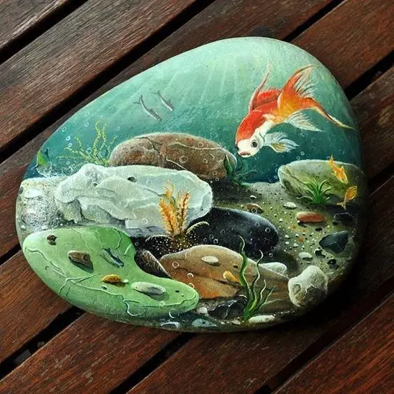 石头画是用环保的绘画颜料