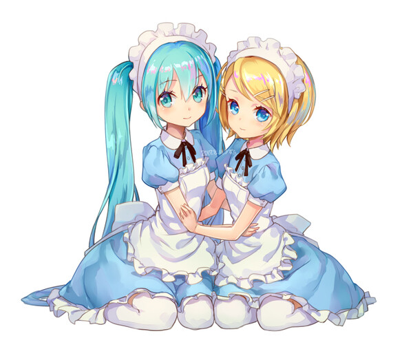 初音未来 镜音铃 byうずら 来自p站