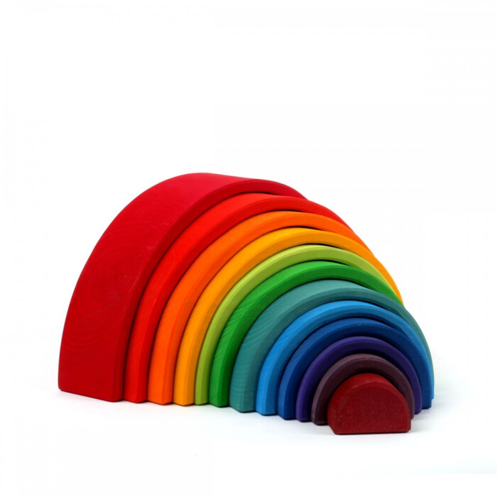 德国grimms 1067 large rainbow 大彩虹 12块 宝宝儿童积木玩具