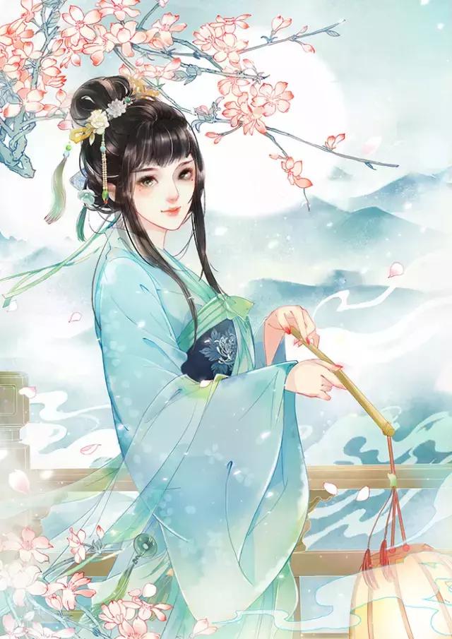 手绘,古风,水墨,人物,插画,封面,场景