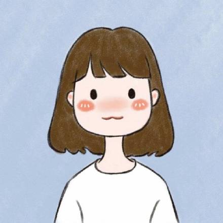 weibo 女头像板绘可爱风红脸系列蓝色背景磨砂画质