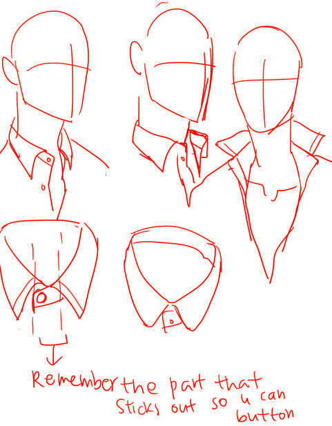 绘画教程#男生西装领口画法
