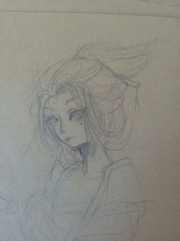 古风 铅笔 线稿