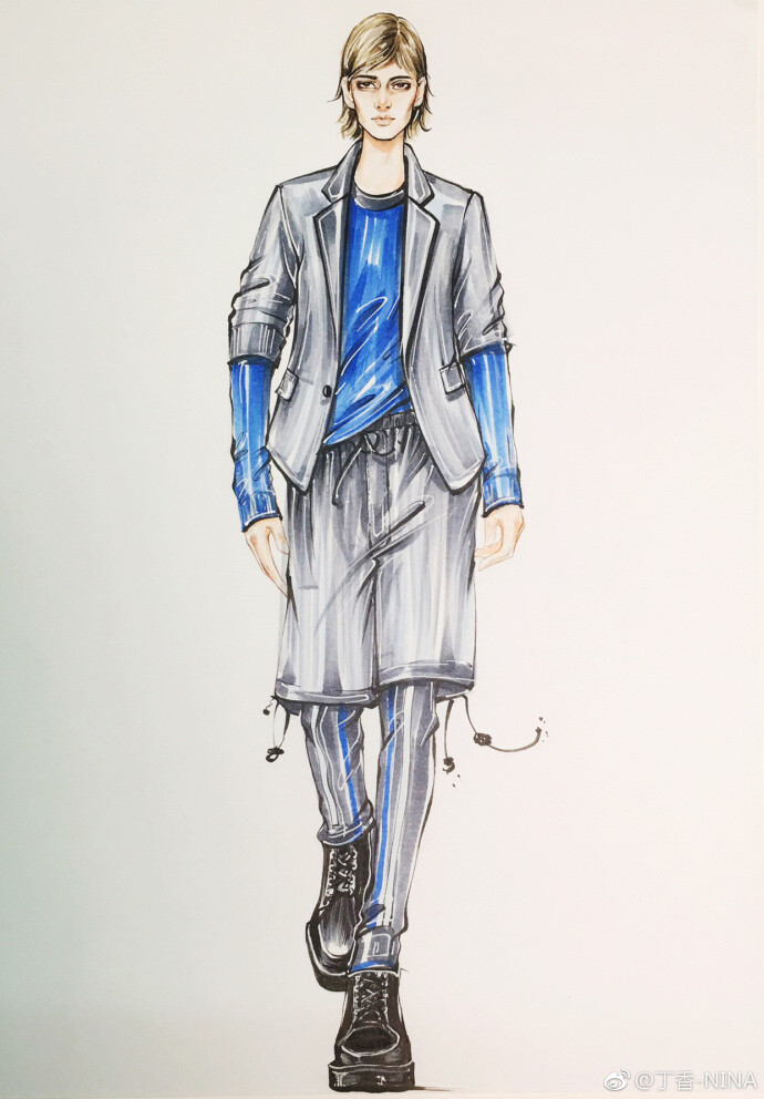 分享马克笔小图#丁香时装画教程##时装画##服装设计手稿##服装插画