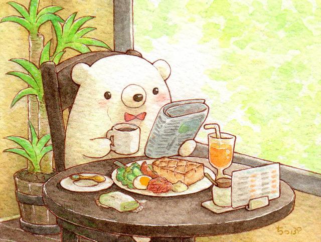 〔可爱的小熊〕日本画师ちっぷ的彩铅画作品