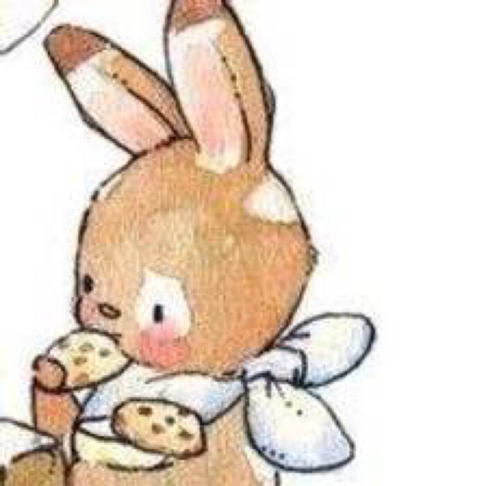【闺蜜头像·9】可爱棕色小兔吃面包