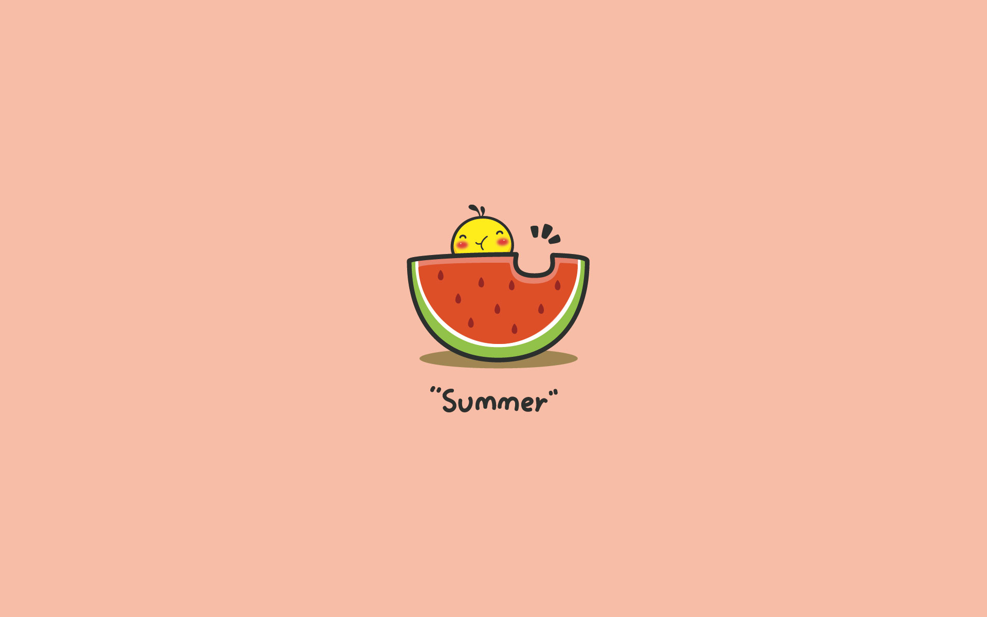 油爆叽丁summer简约插画电脑壁纸西瓜