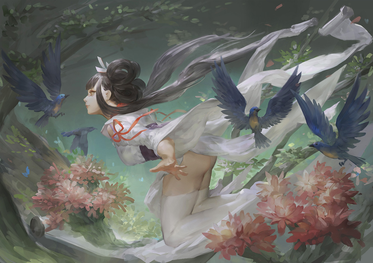 阴阳师 花鸟卷 绘师:阳春 本作品pixiv id=64591826