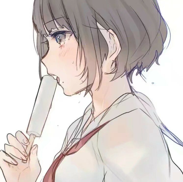 女头,侧颜,冰棍