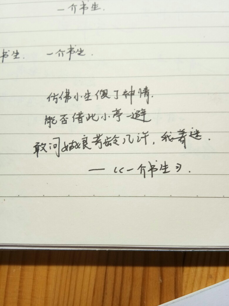 一介书生 练字