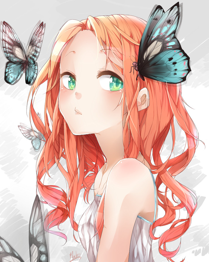 蝶 蜕变 少女呐 红发
