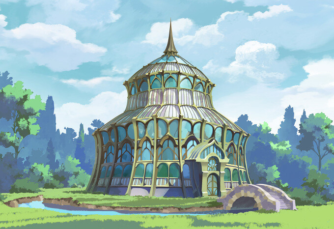 ルーナノヴァ魔法学校植物园外観(昼)