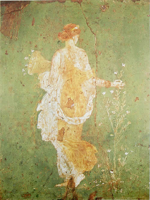 古罗马壁画《采花的少女》