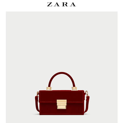 zara 新品 女包 灯芯绒硬质晚宴包 18355204020