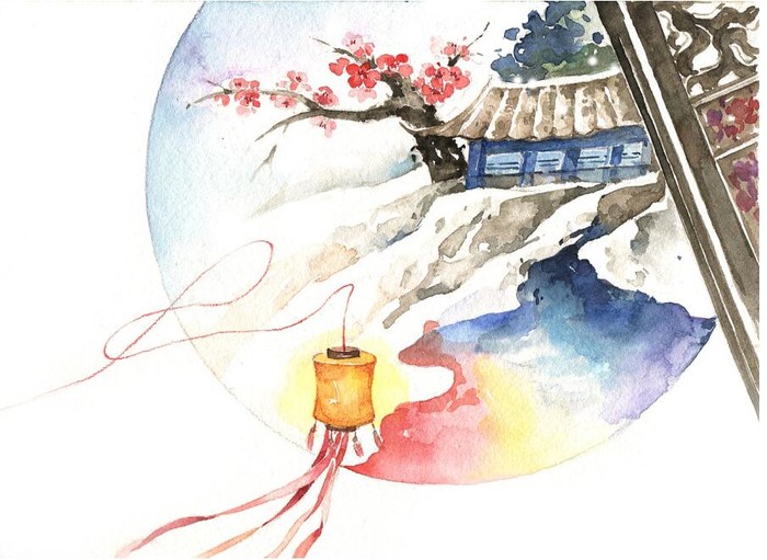【水彩古韵风景】 作者:猫耳朵菲菲