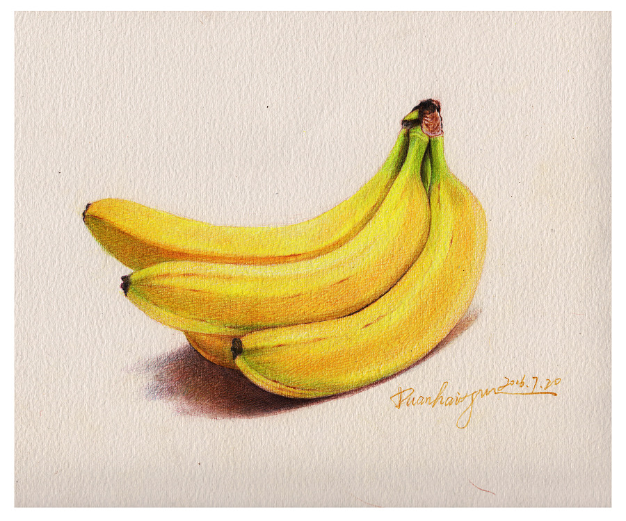 原创作品:彩铅香蕉