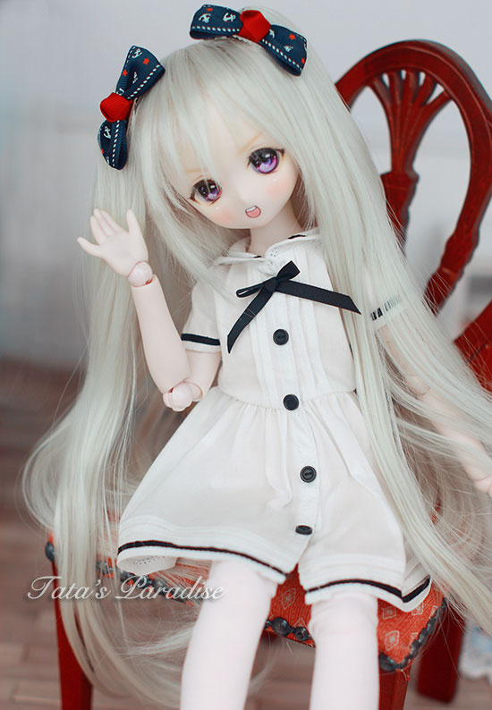 代购1/6分4分3分bjd.msd.yosd.mdd.sd10娃衣洋装 水手服连衣裙 白色