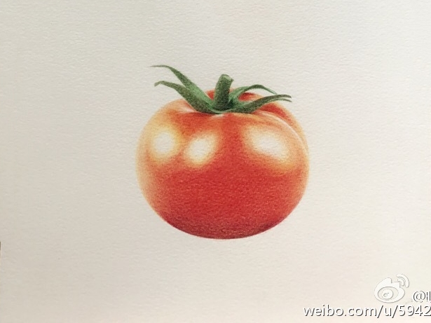 彩铅手绘# 番茄(作者:@晓琳手绘)