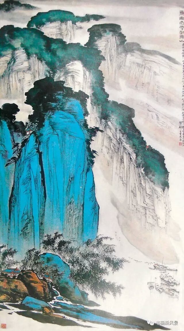 郑百重(1945,著名旅美山水画家,师从陈子奋,陆俨少先生.