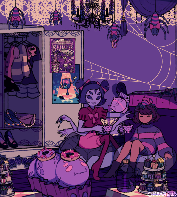 undertale——muffet&frisk