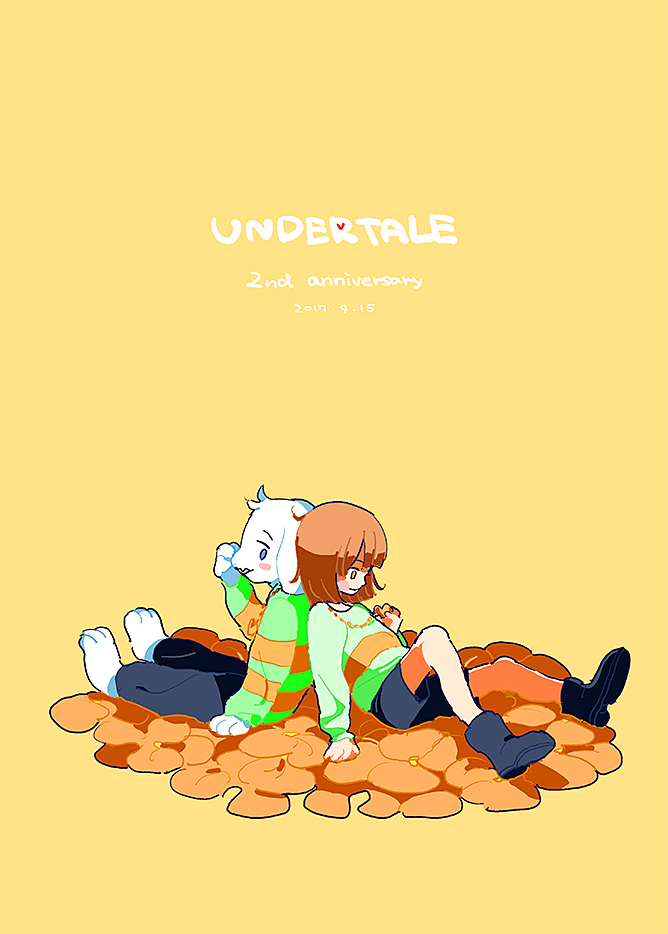 undertale——asriel&chara 来源p站 ut两周…-堆糖