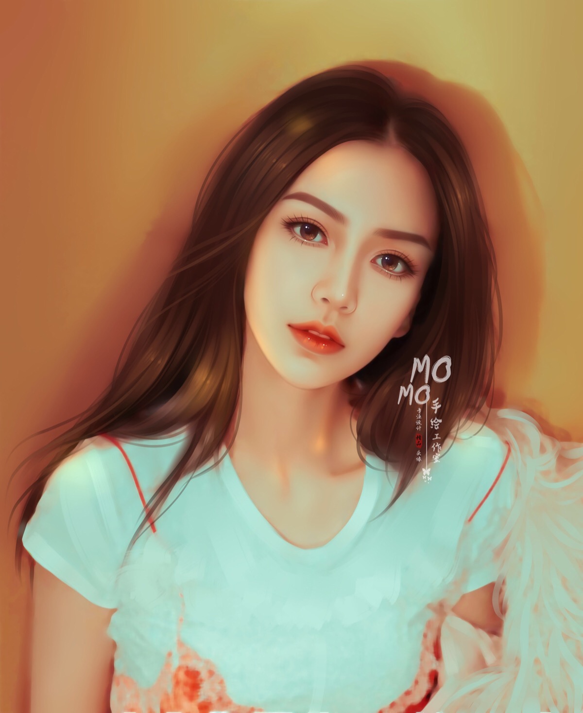 angelababy 杨颖 照片转手绘 头像 momo手绘工作室
