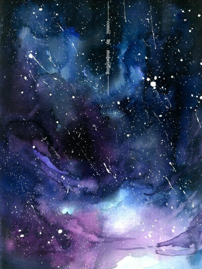 星空 水彩 插画