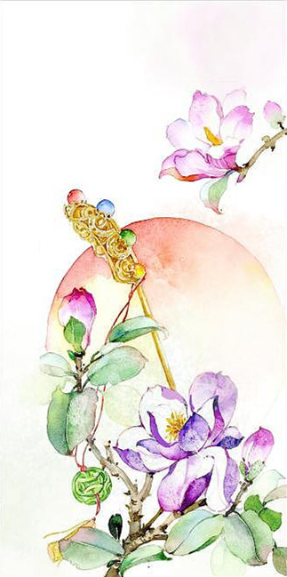 古风水彩素材〕作者 猫耳菲菲