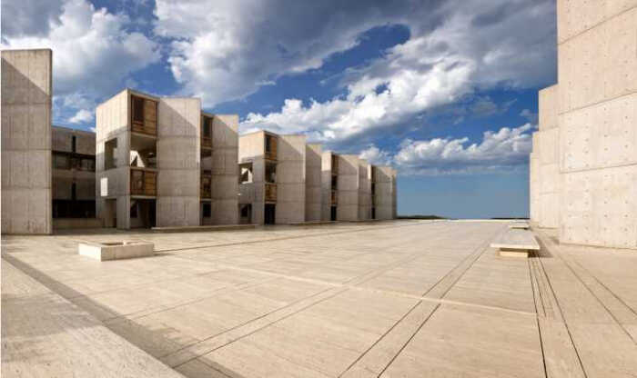 路易斯61康:salk institute 直指西方的中轴线