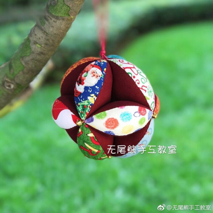 圣诞风的拼布绣球
