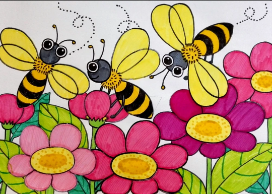儿童画素材小蜜蜂