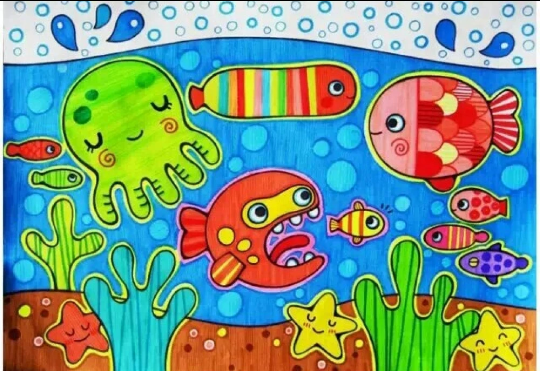 儿童画素材海底世界