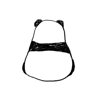 橡皮章手作素材简单     熊猫背影   橡皮章手作素