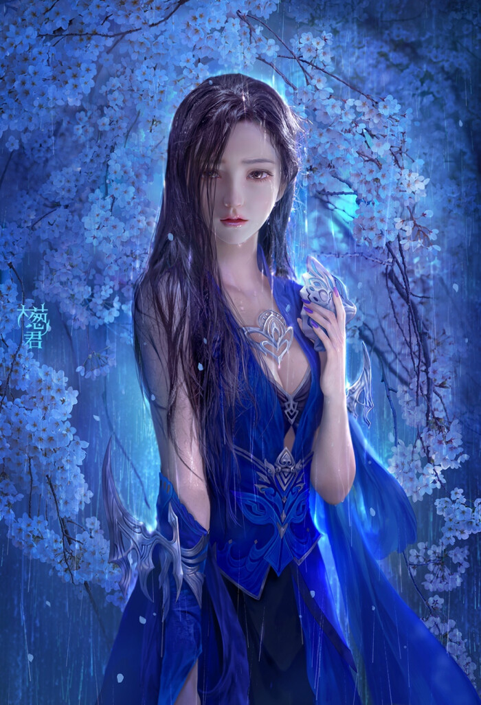 手绘古风女子剑网三·唐门画师:大葱君