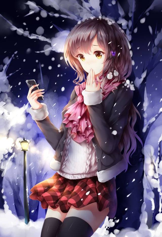 美少女 暖冬 雪天 唯美