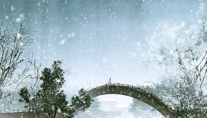 古风插画 cr logo 春夏秋冬