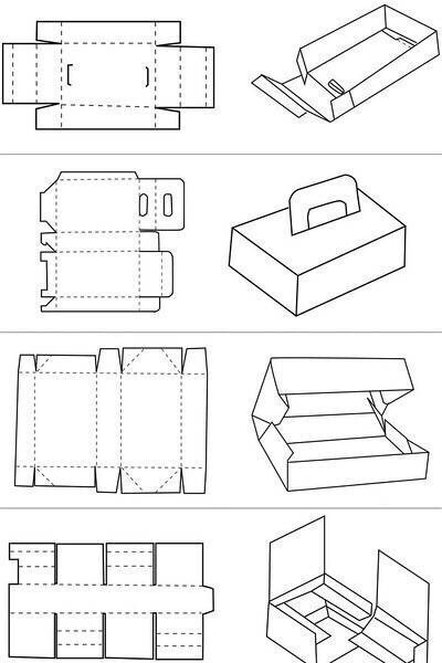 【包装盒形结构图,转需 】#设计秀# #设计参考