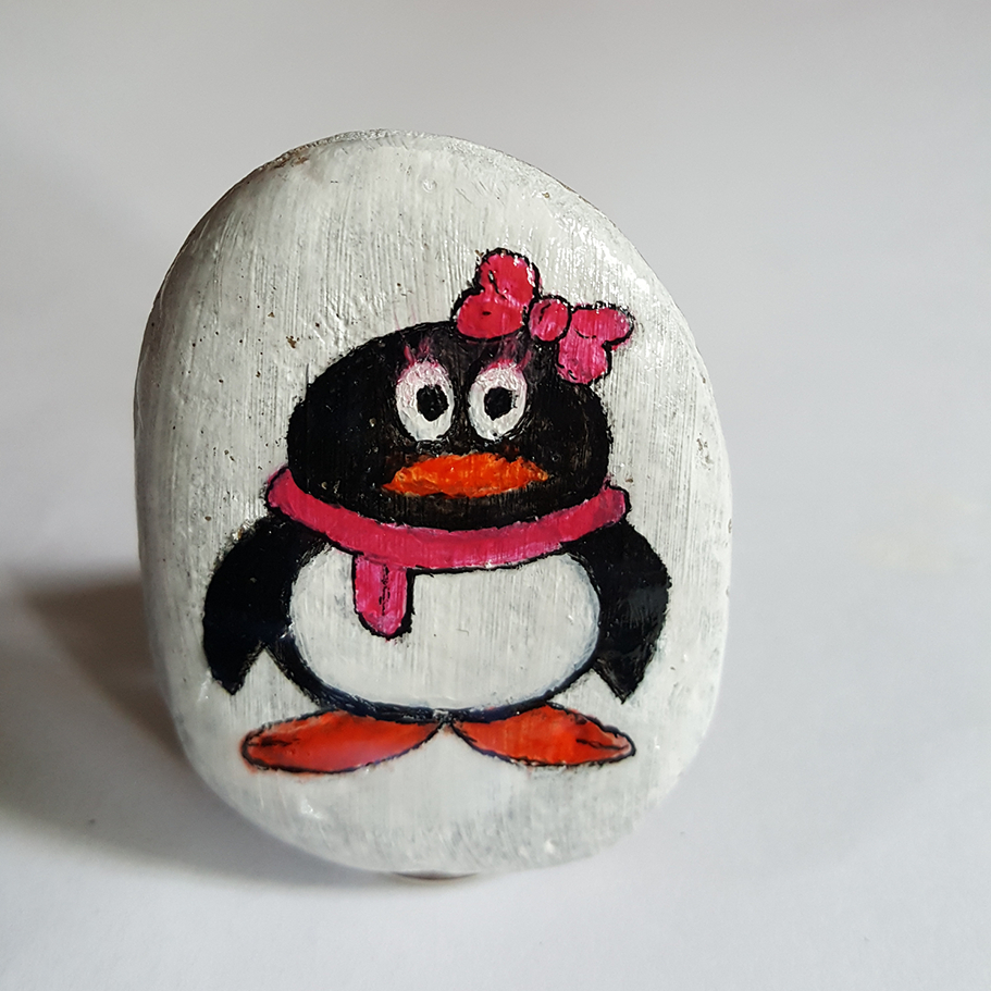 我的石头画作品 qq企鹅